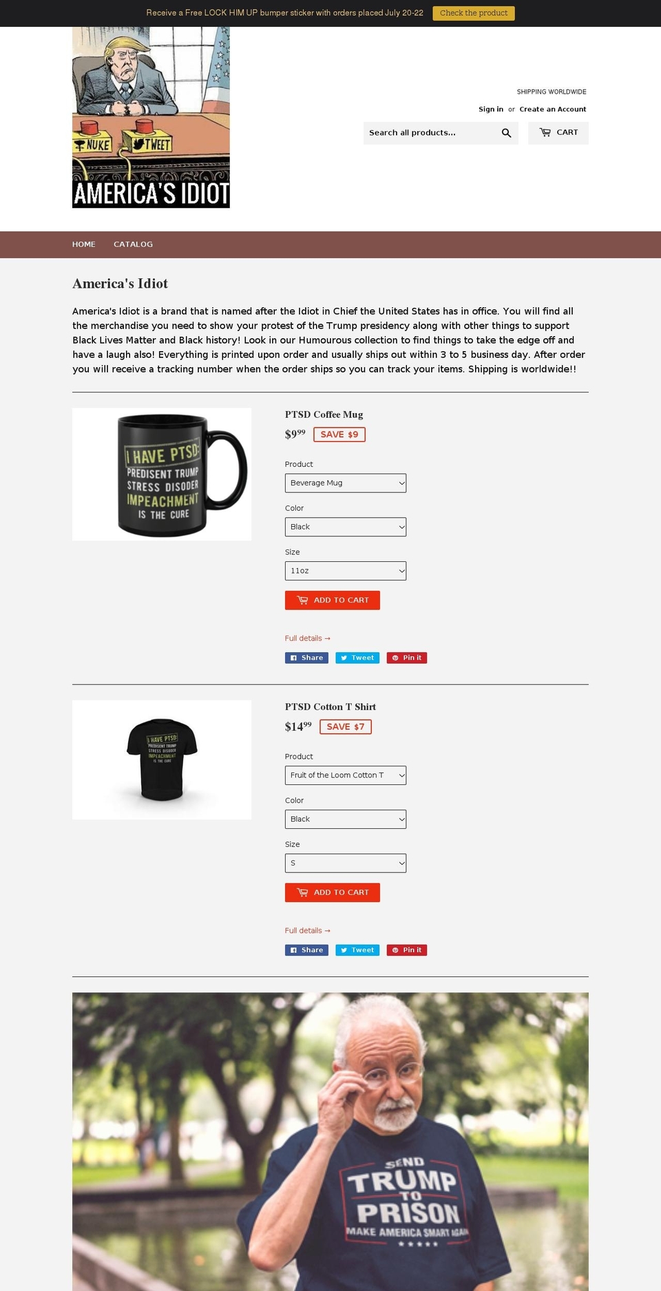 americas-idiot.com — Shopify storefront screenshot