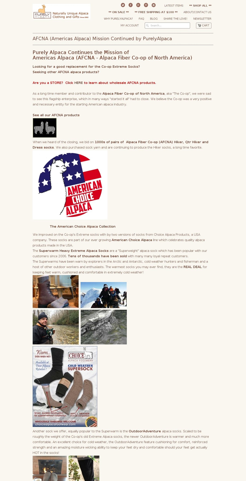 americasalpaca.com — Shopify storefront screenshot