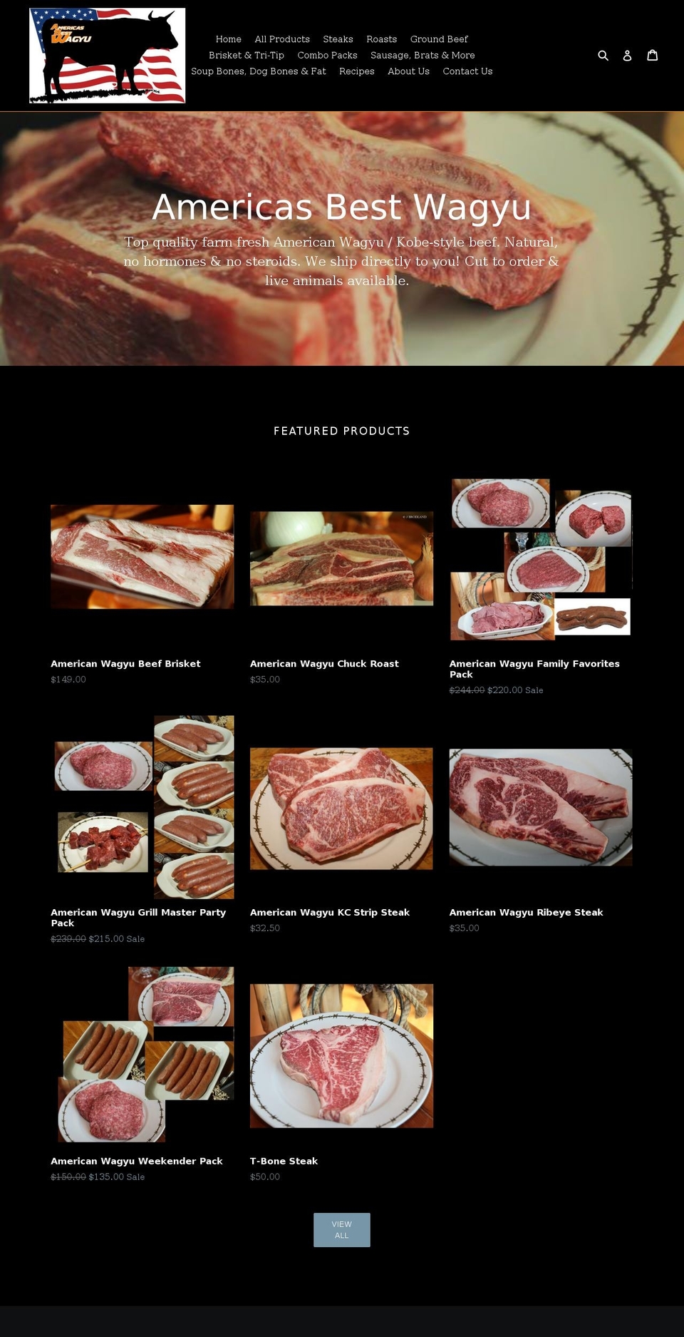 americasbestwagyu.com shopify website screenshot