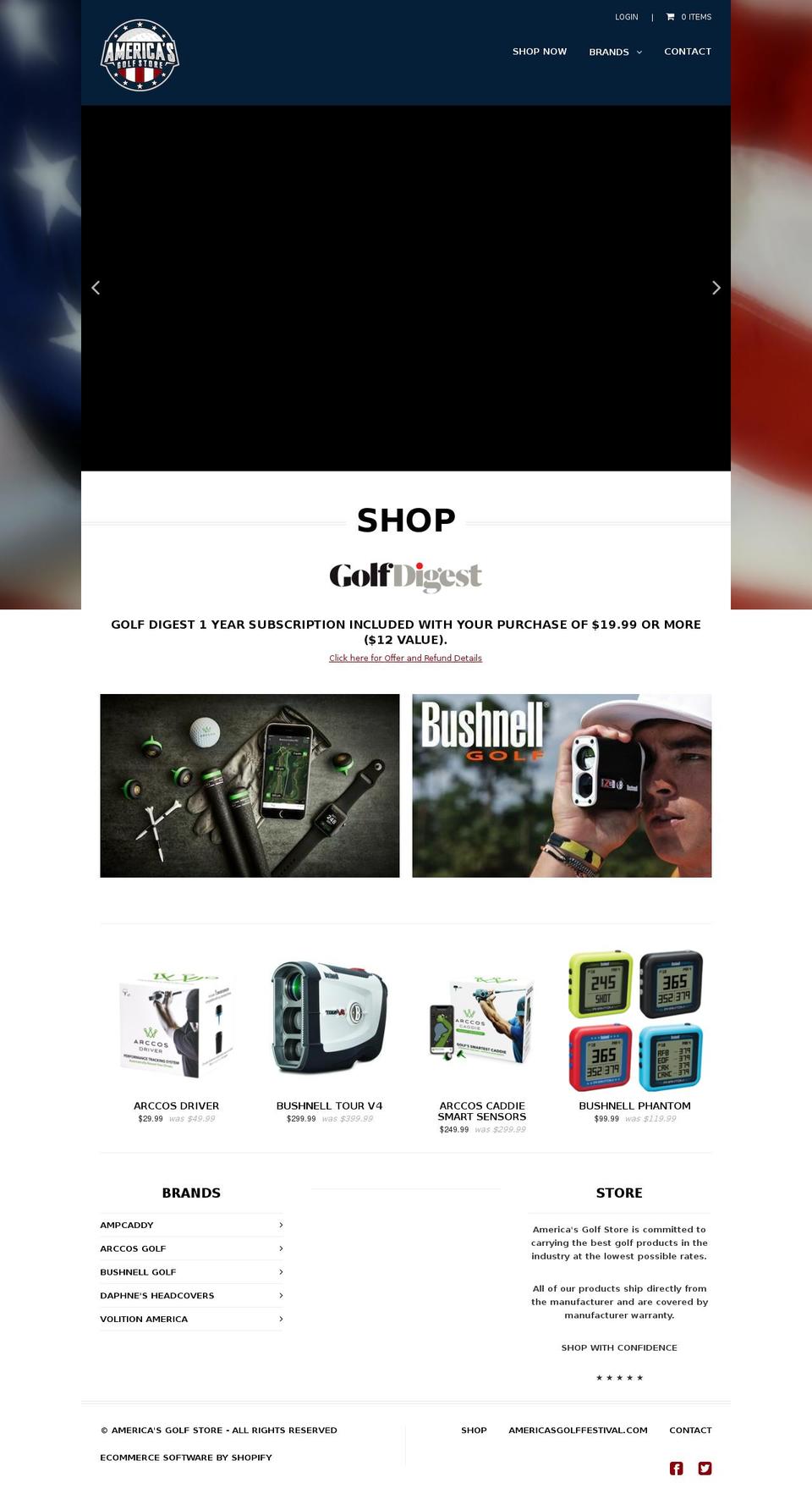 americasgolfstore.com — Shopify storefront screenshot