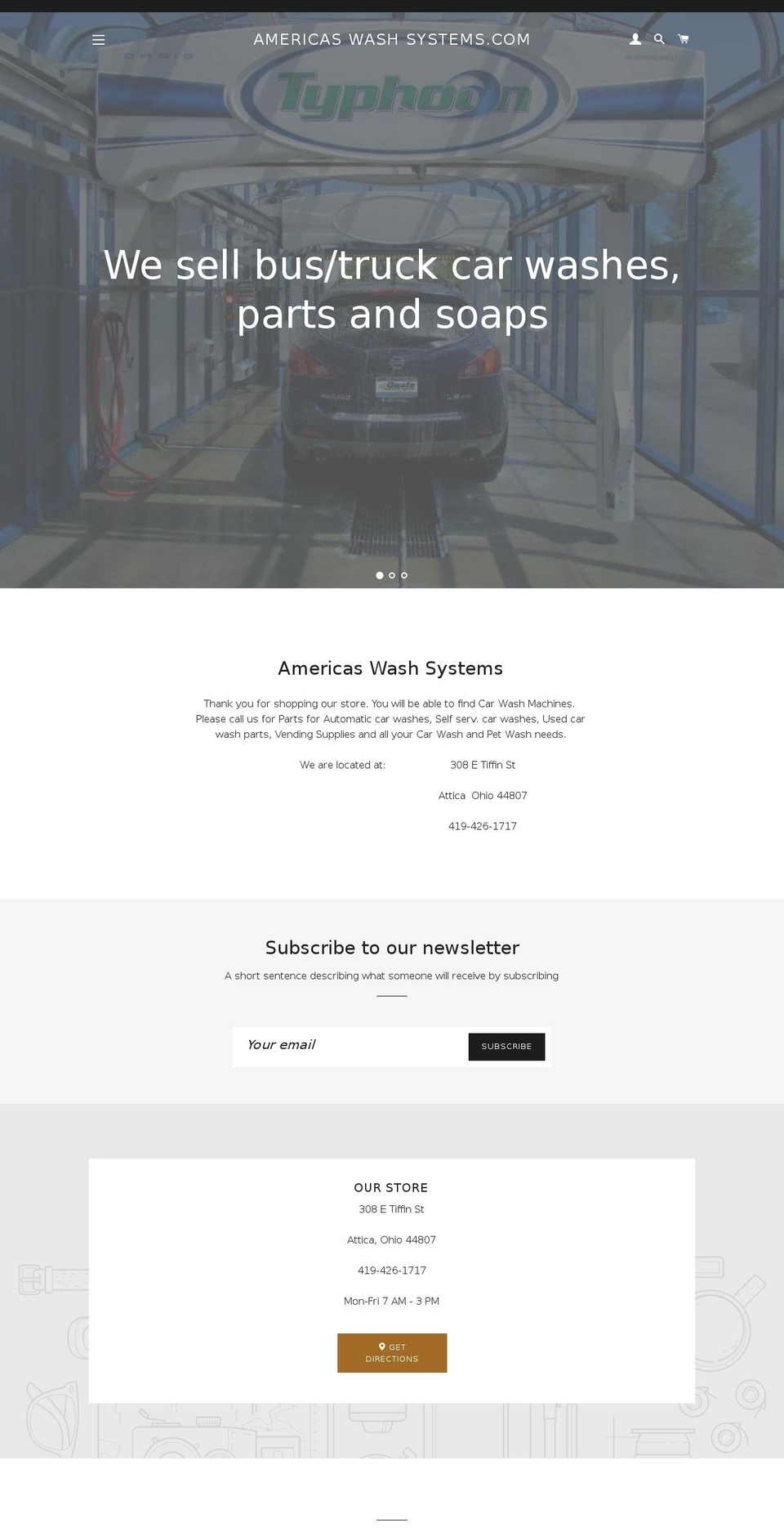 americaswashsystems.com shopify website screenshot