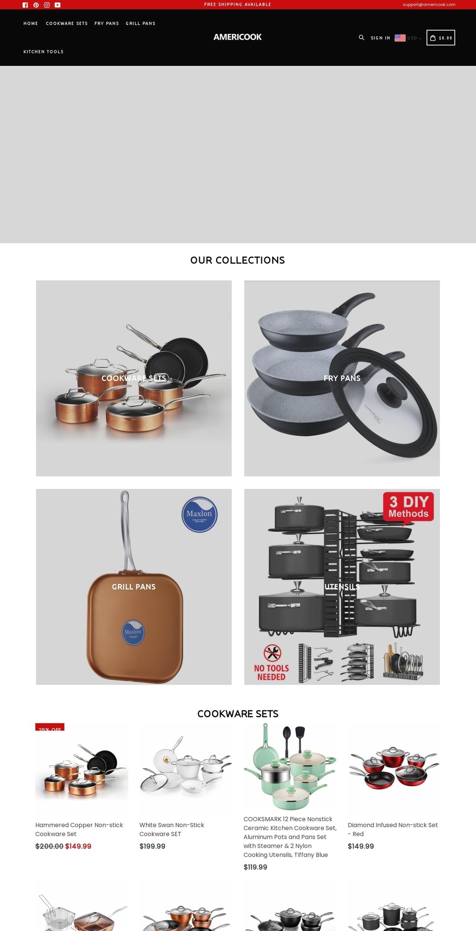 americook.com shopify website screenshot