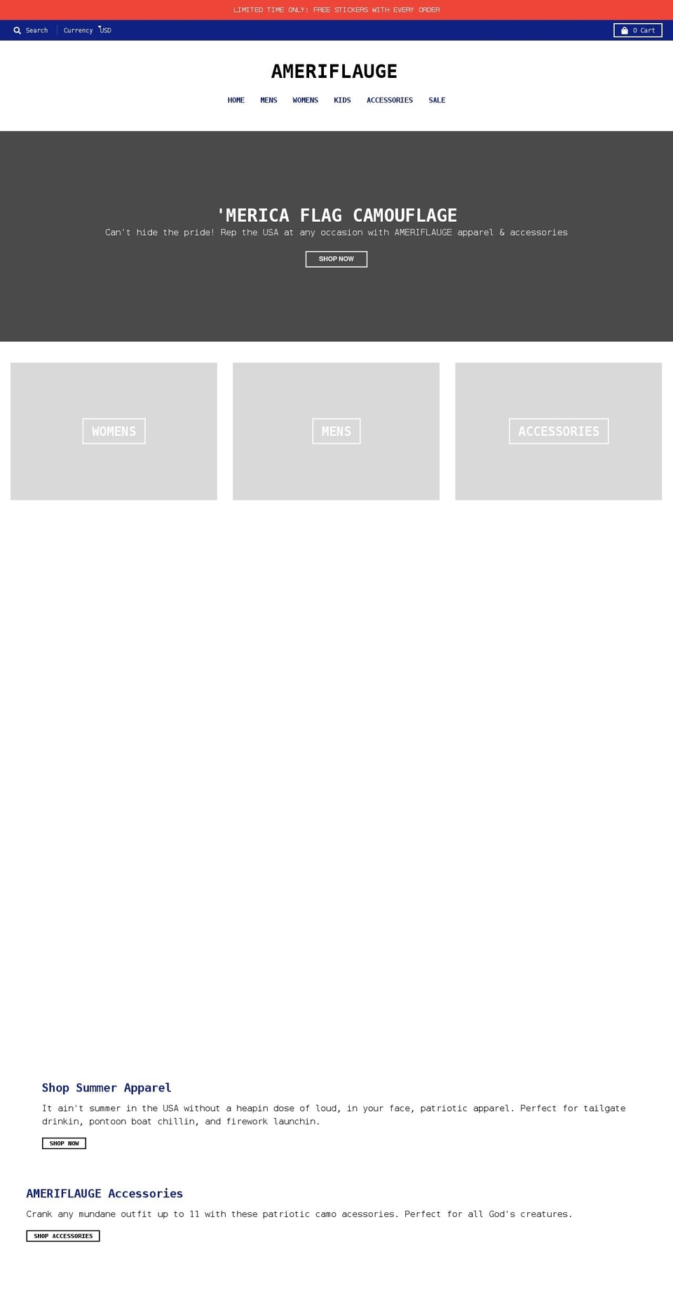 ameriflauge.com shopify website screenshot