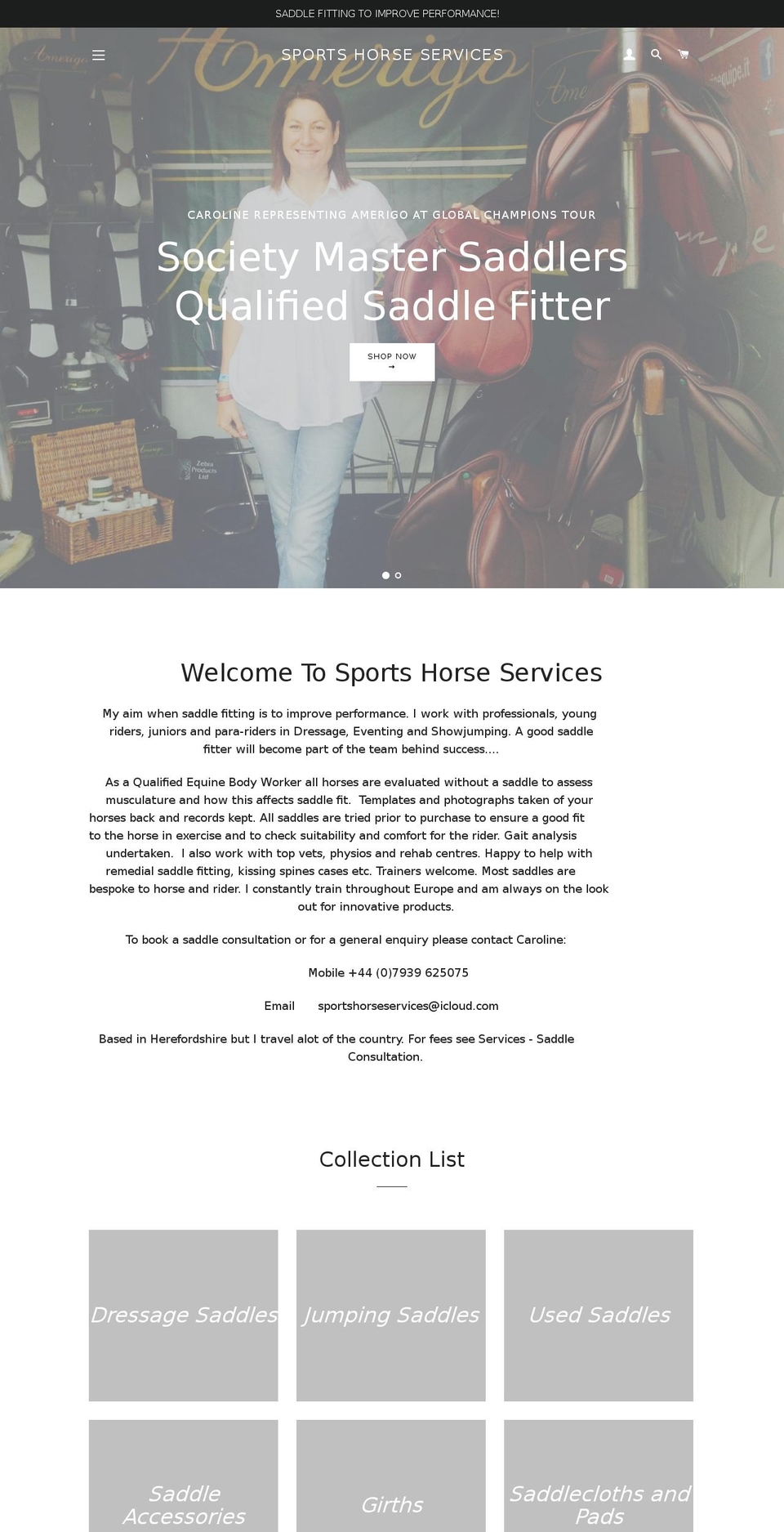 Sports Horse Services (Brooklyn) Shopify theme site example amerigosaddle.com