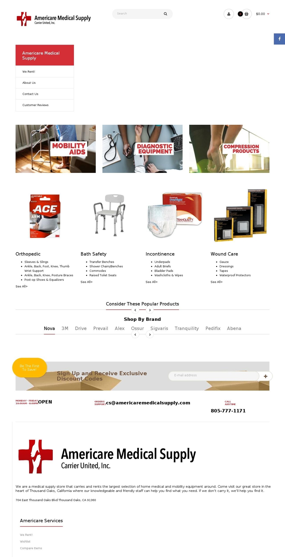 AMERICARE 2.0 Shopify theme site example ameriox.com
