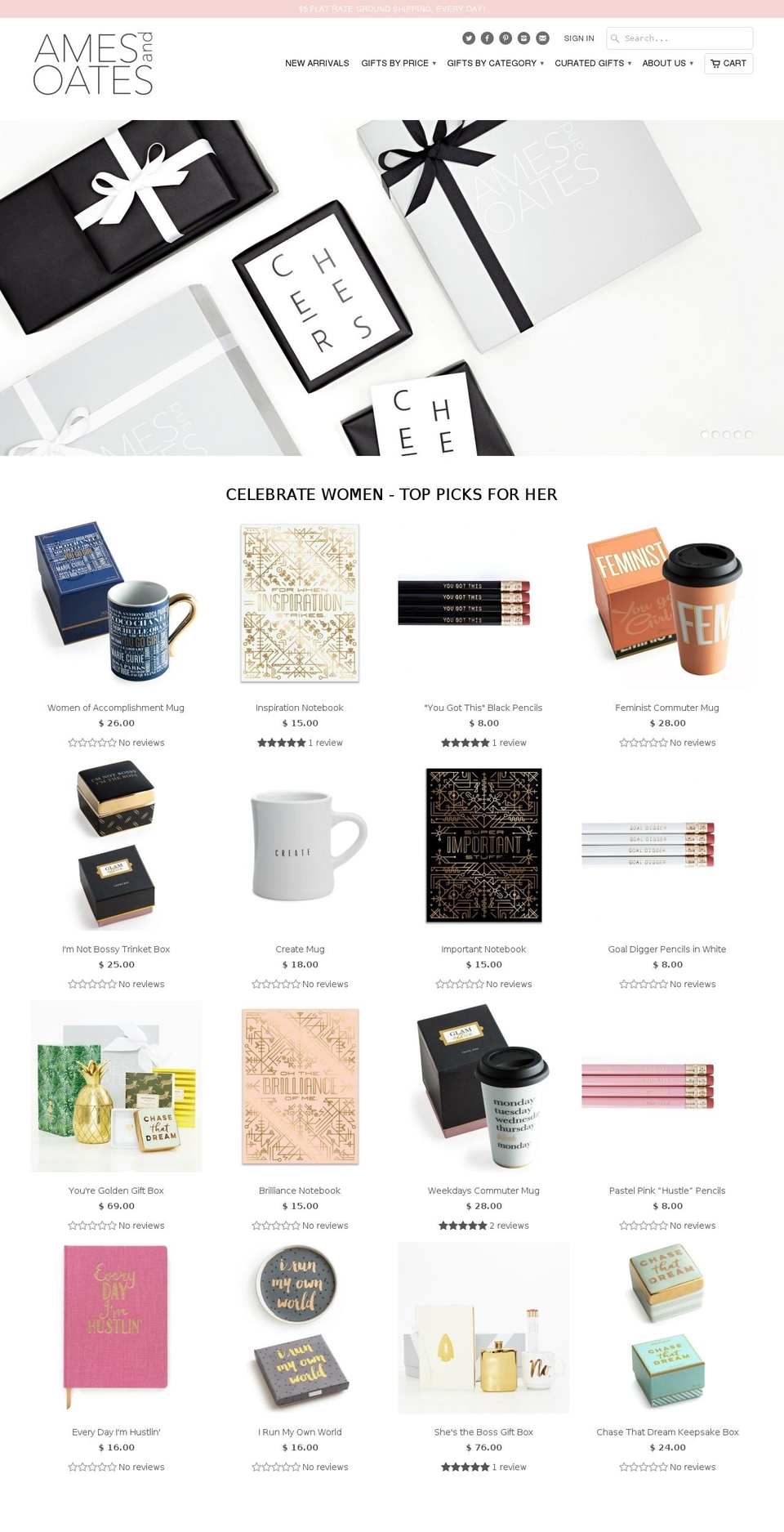 amesandoates.com shopify website screenshot