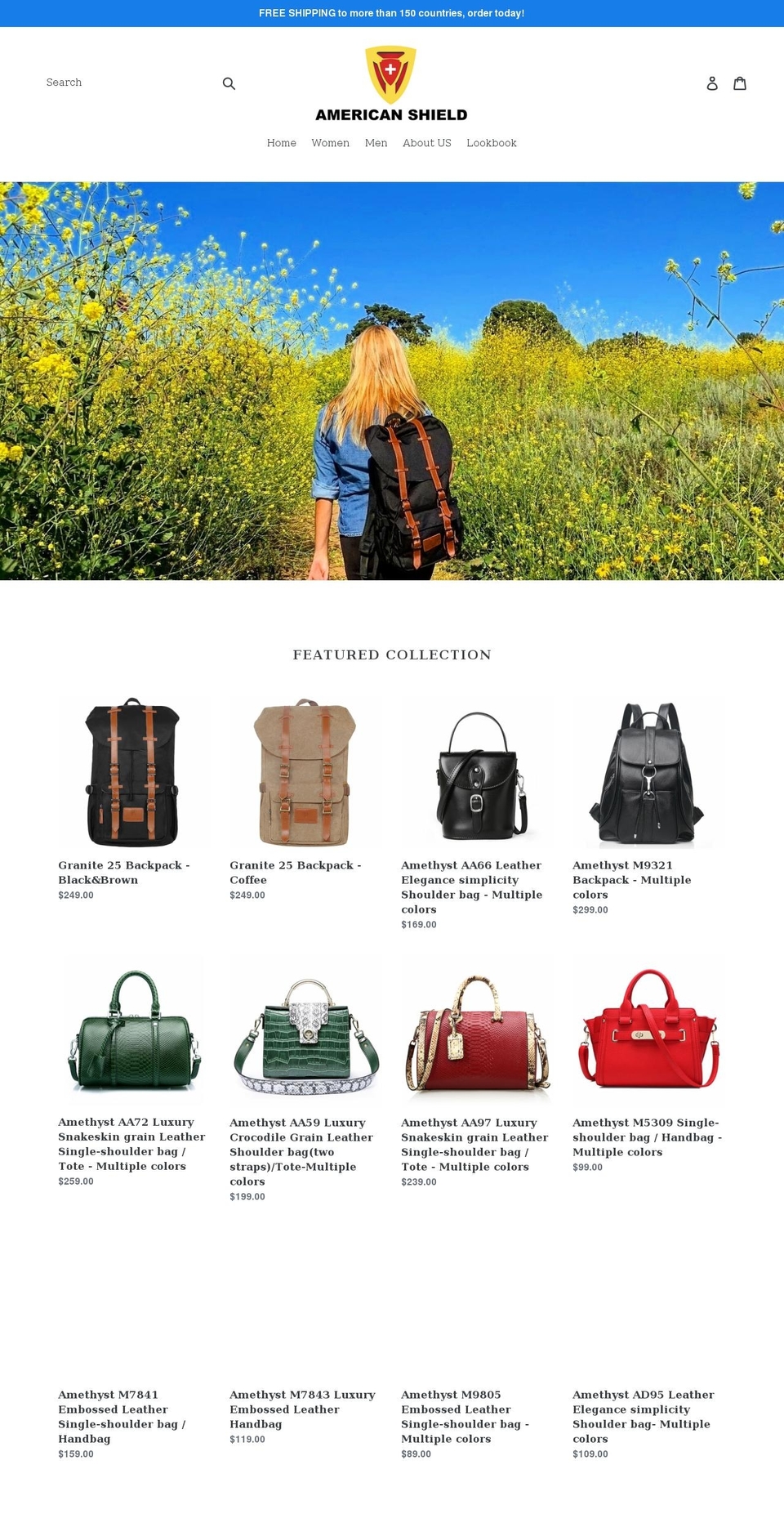 ameshield.com shopify website screenshot