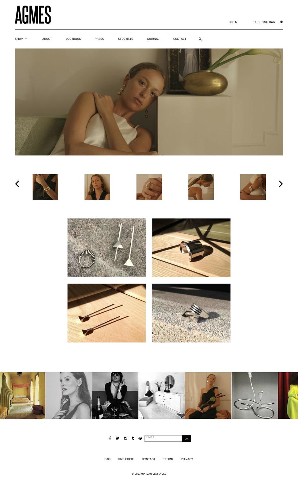 AGMES Shopify theme site example amesnyc.com