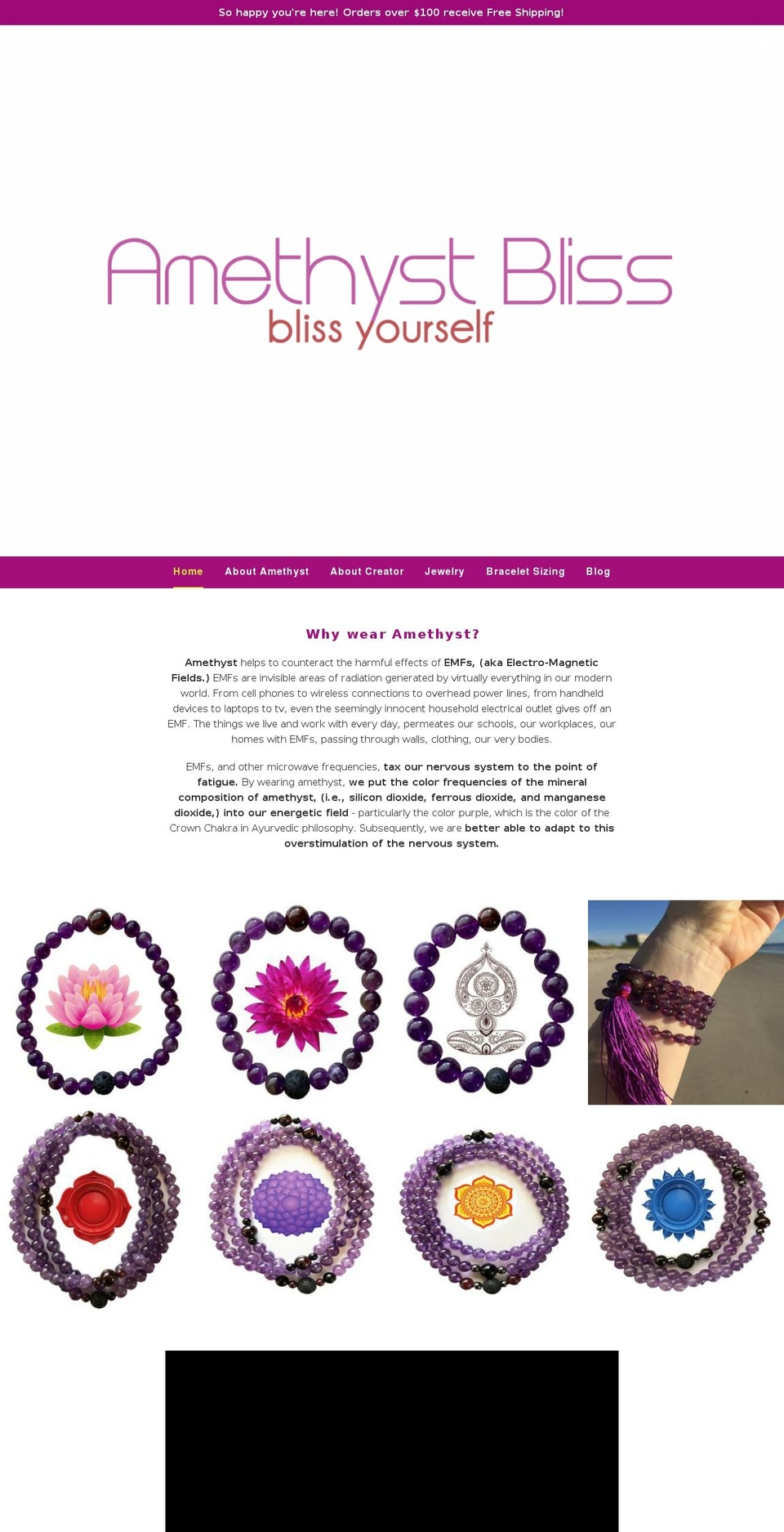 amethystbliss.com — Shopify storefront screenshot