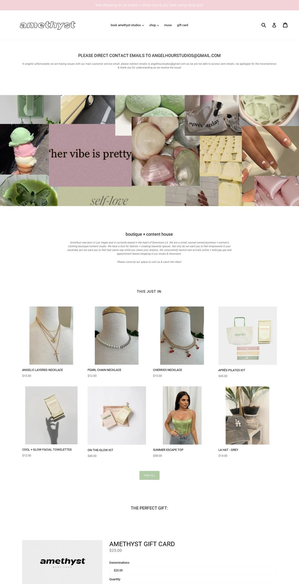 amethystcolony.com — Shopify storefront screenshot
