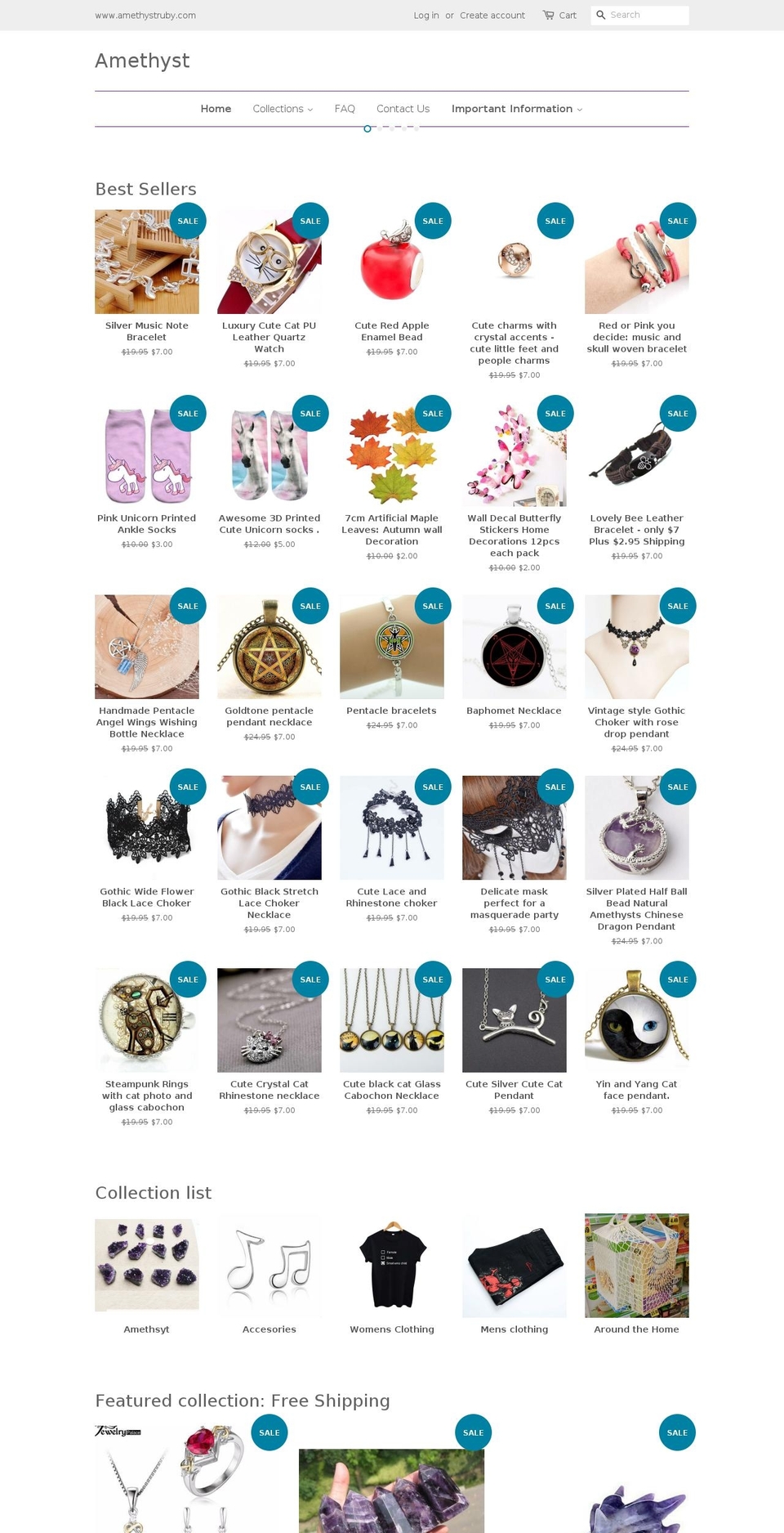 amethystruby.com — Shopify storefront screenshot
