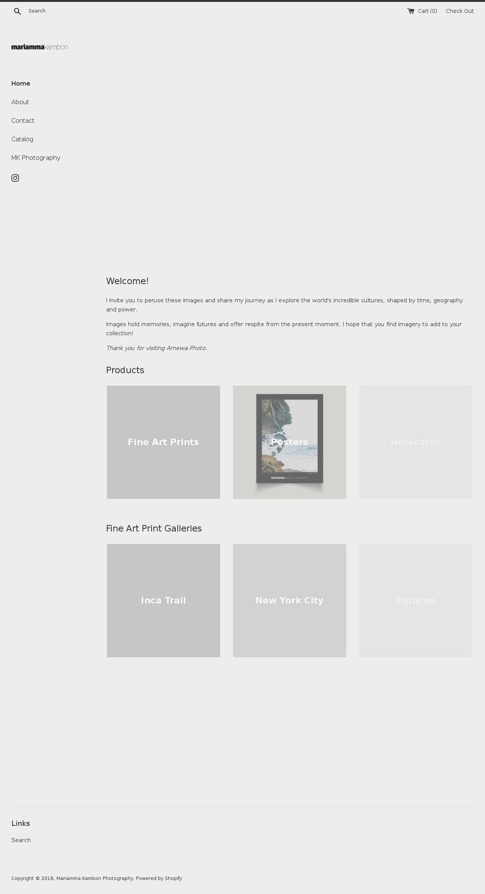 amewaphoto.com — Shopify storefront screenshot