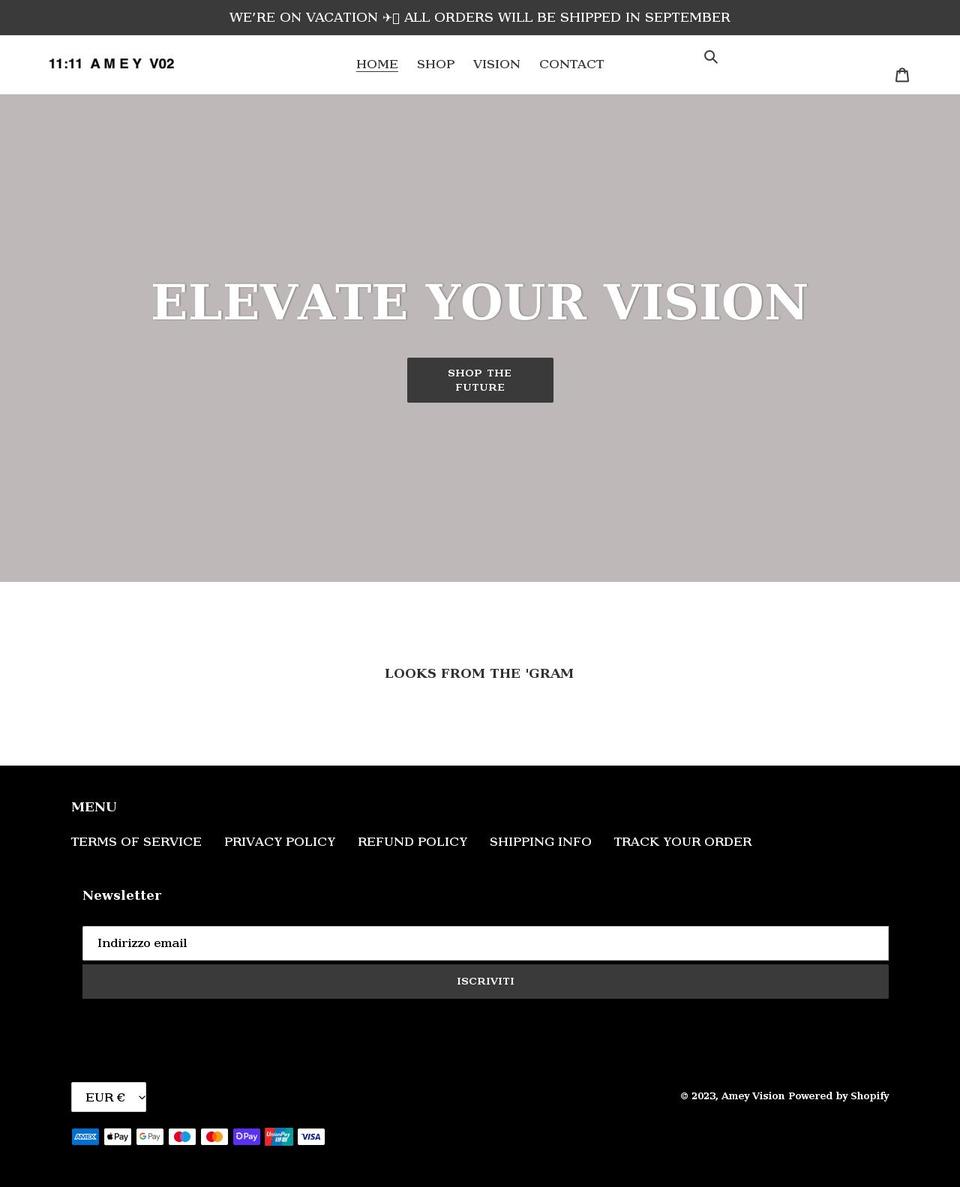 ameyvision.com shopify website screenshot