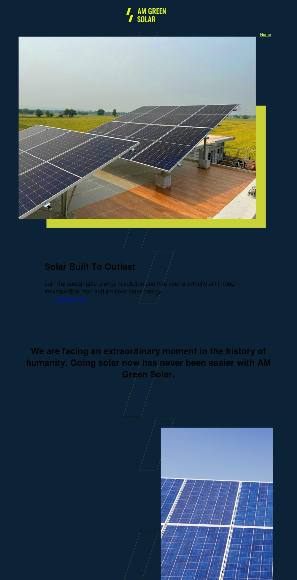 amgreen.solar shopify website screenshot