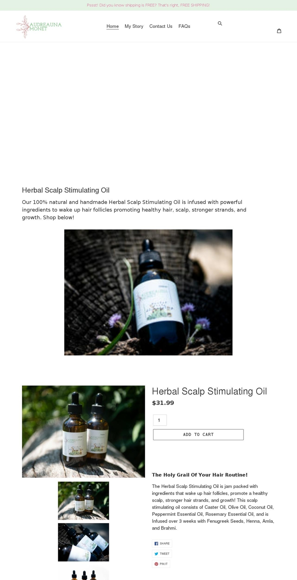 amhaircare.com shopify website screenshot