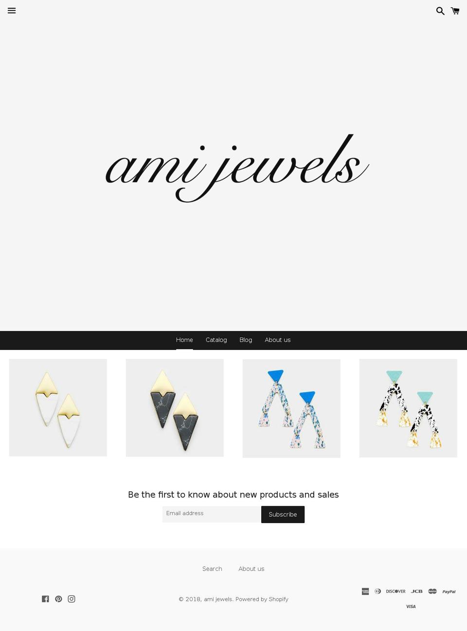ami-jewels.com shopify website screenshot