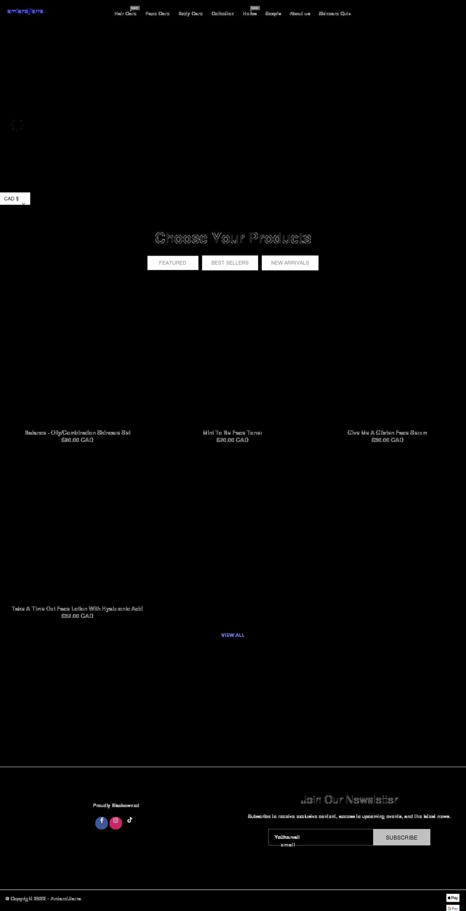 amiandjiarra.com shopify website screenshot