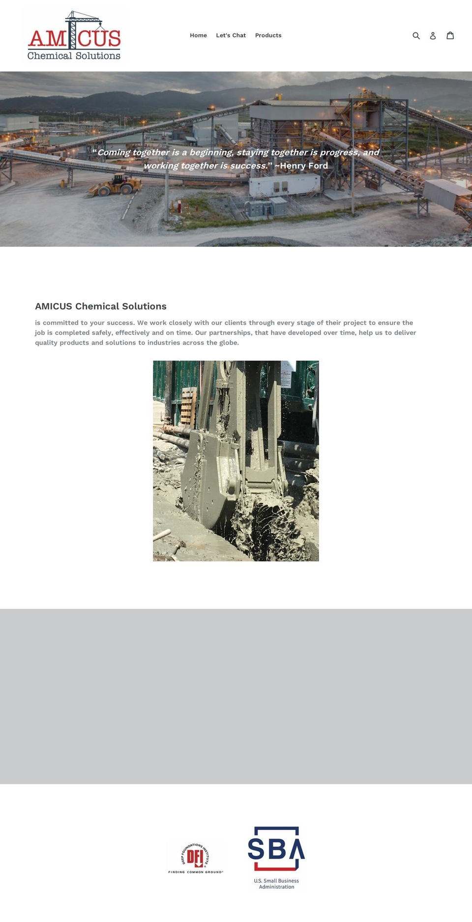 amicus-chemical-solutions.myshopify.com shopify website screenshot