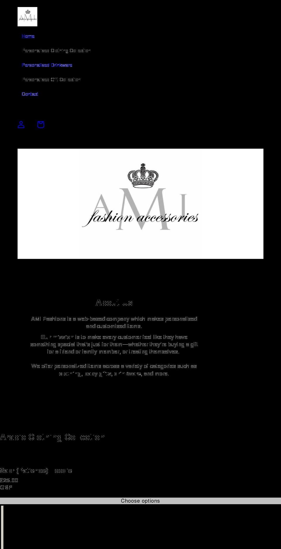 amifashion.co.uk shopify website screenshot