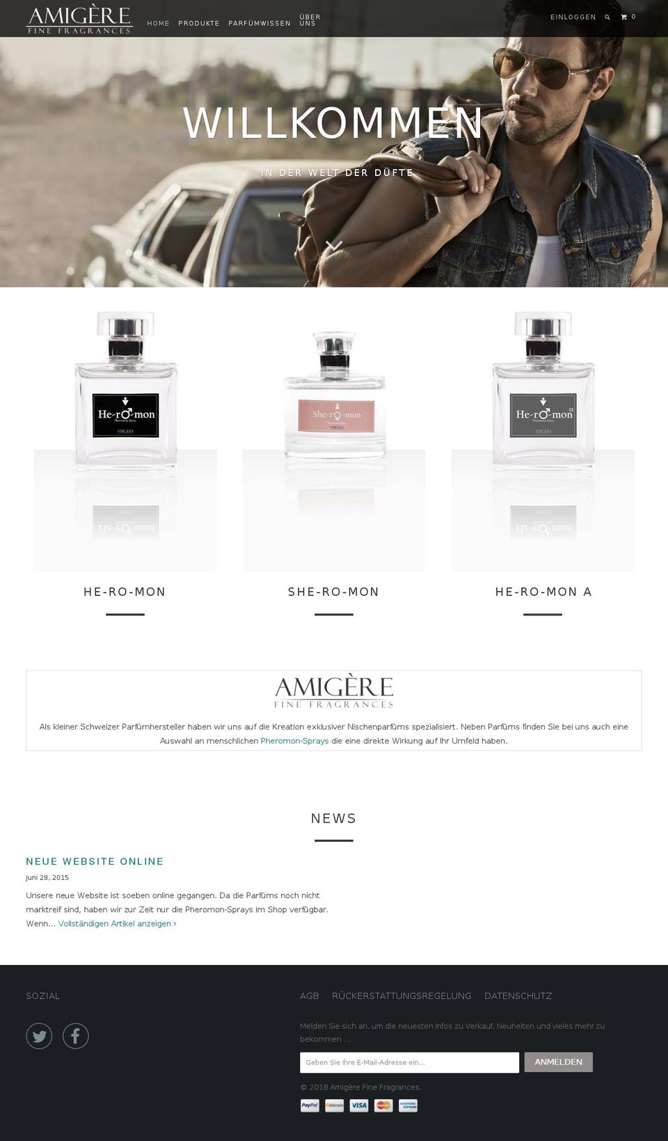 amigere.ch shopify website screenshot