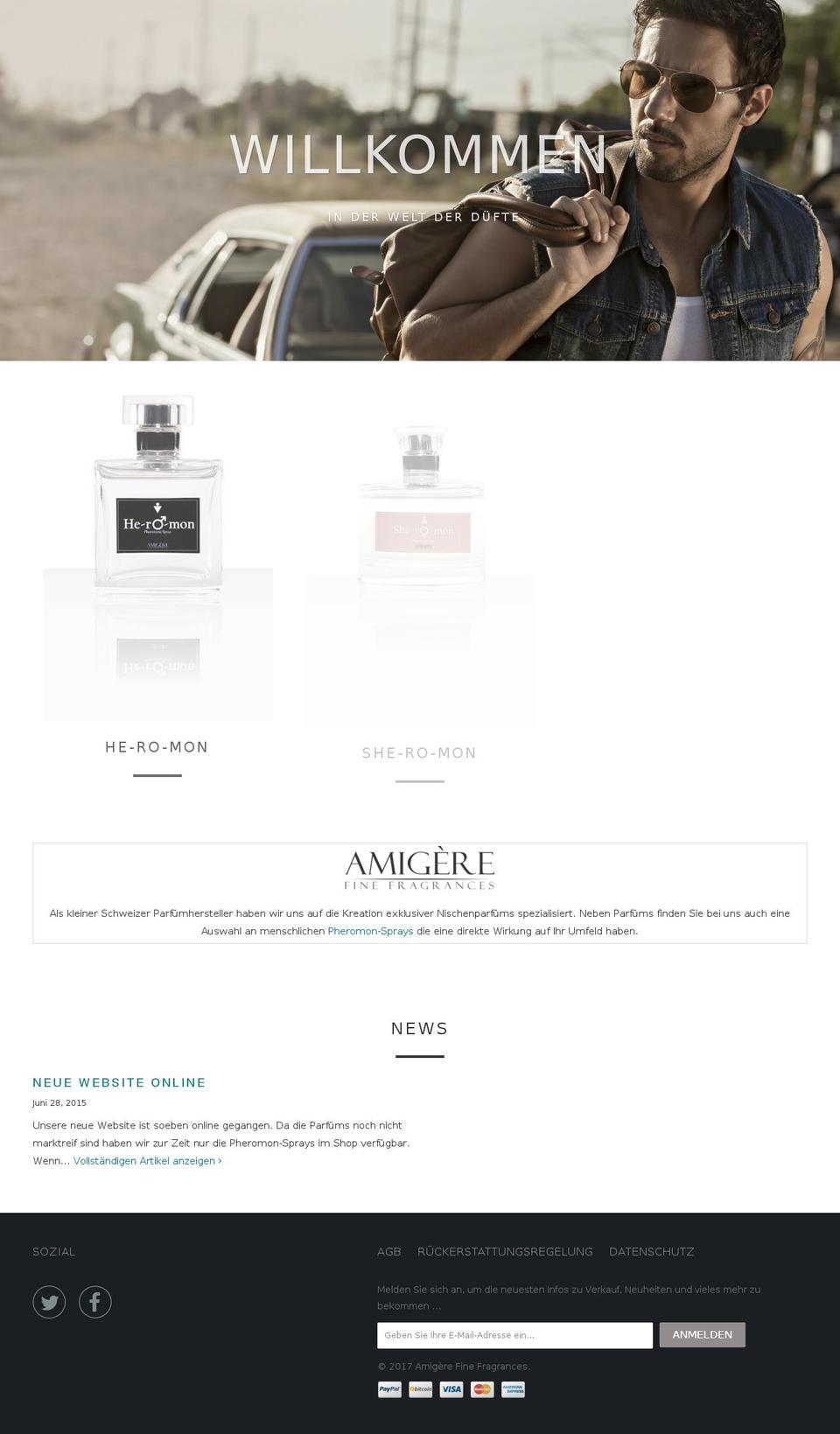 amigere.com shopify website screenshot
