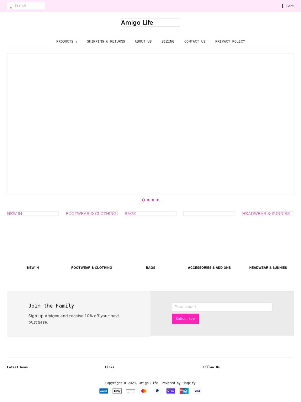 amigolife.com.au shopify website screenshot