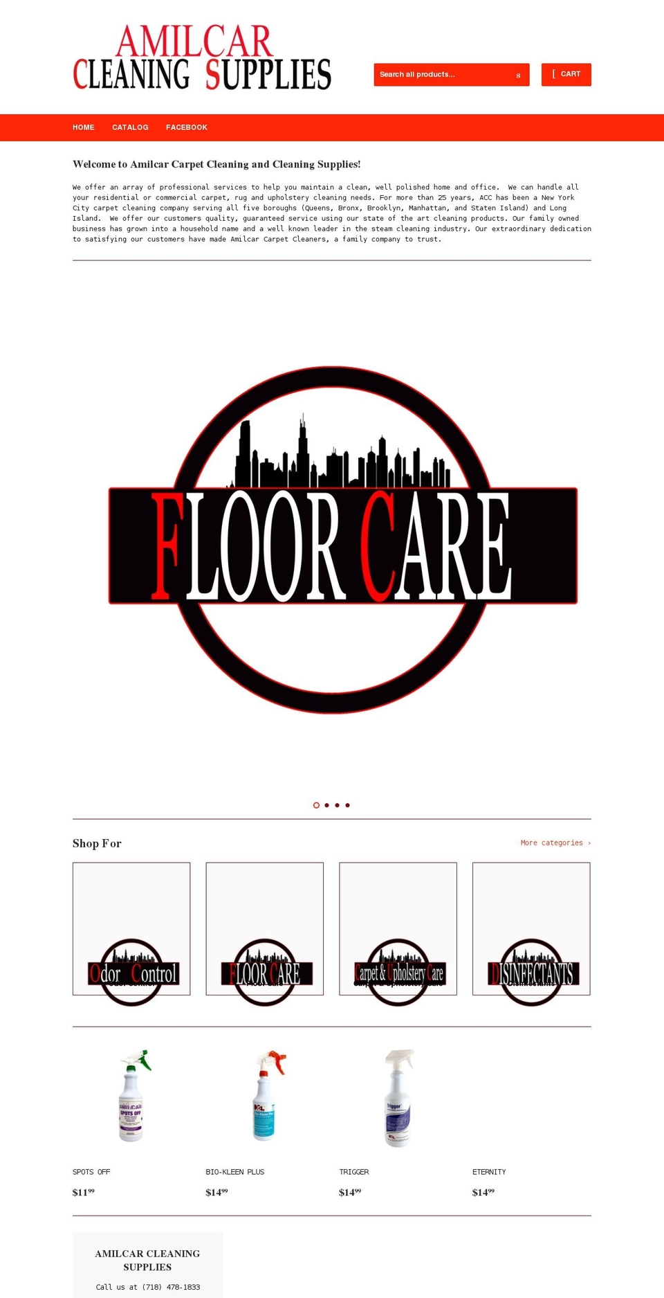 amilcarcleaningsupplies.com shopify website screenshot