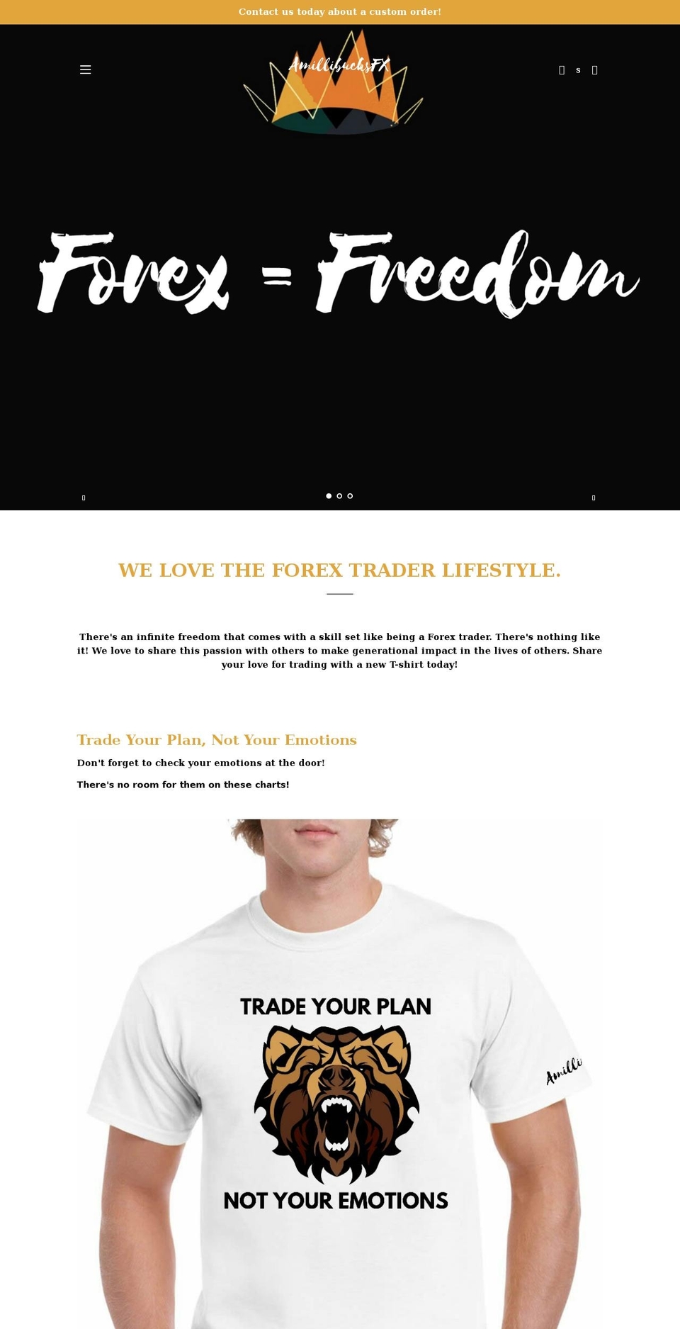 amillibucksfx.com shopify website screenshot