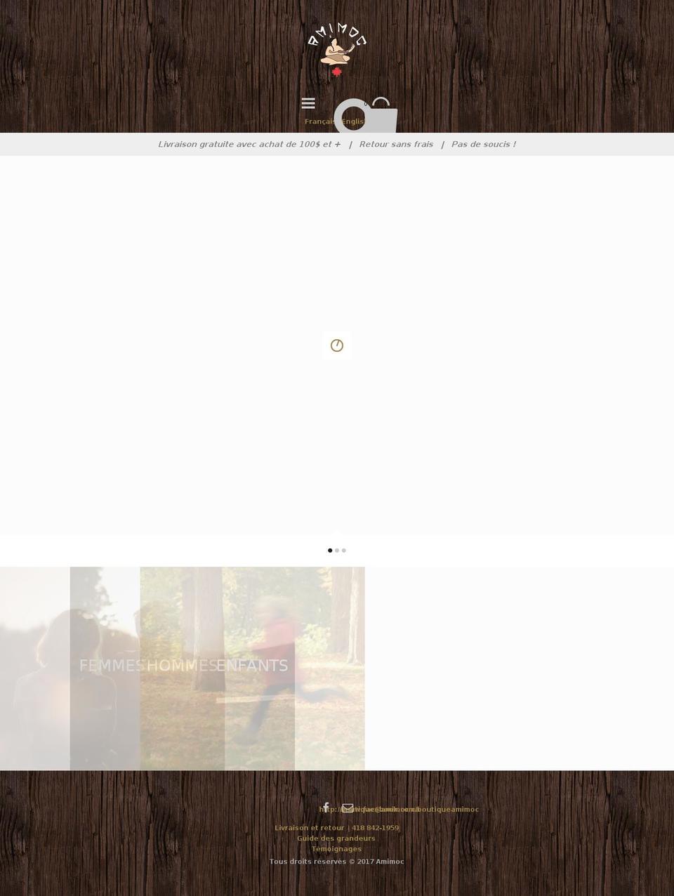 amimoc.ca shopify website screenshot