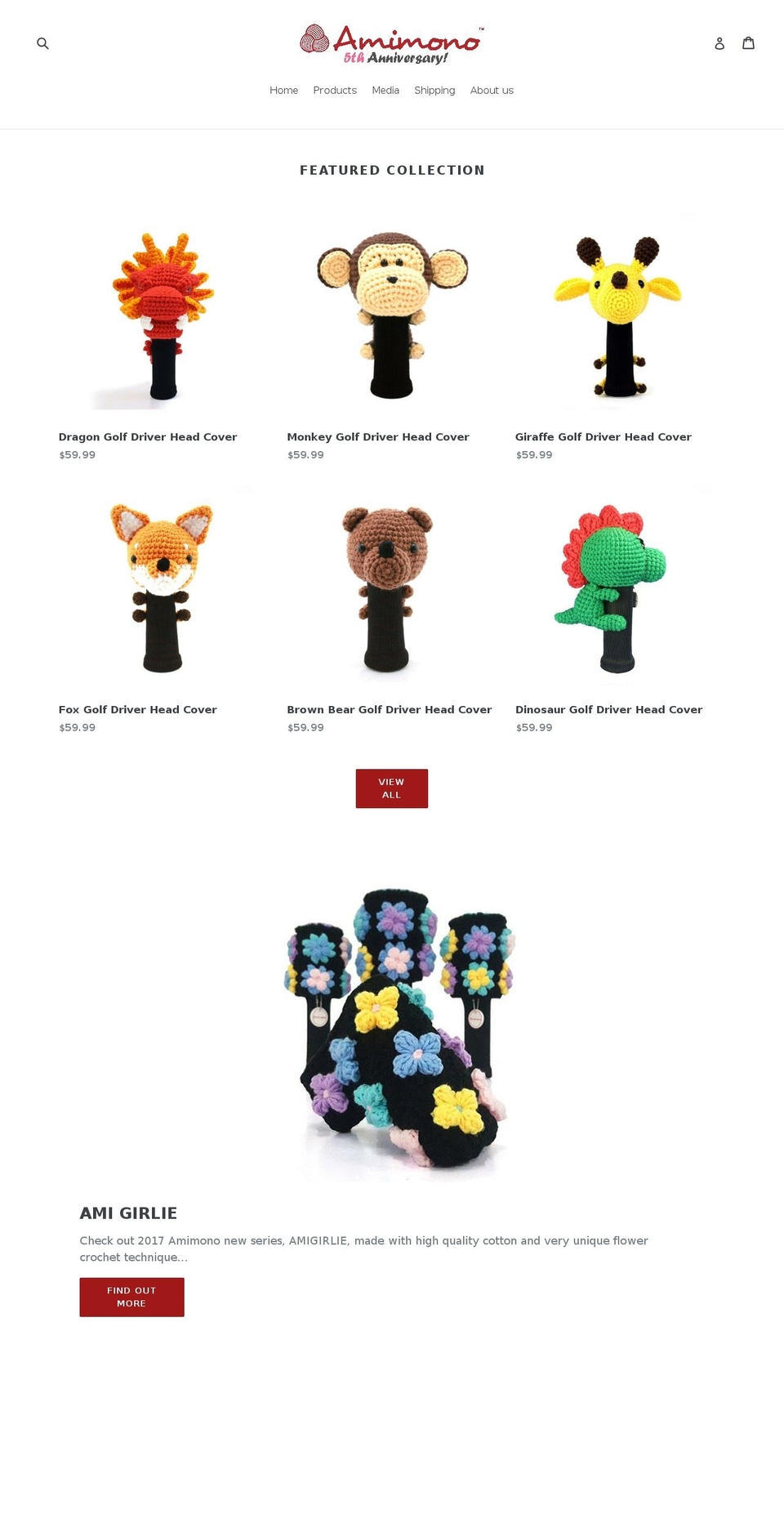 amimonoheadcovers.net shopify website screenshot