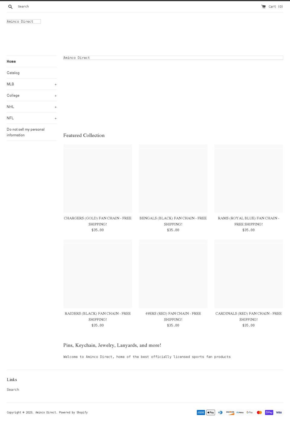 amincoshop.com shopify website screenshot