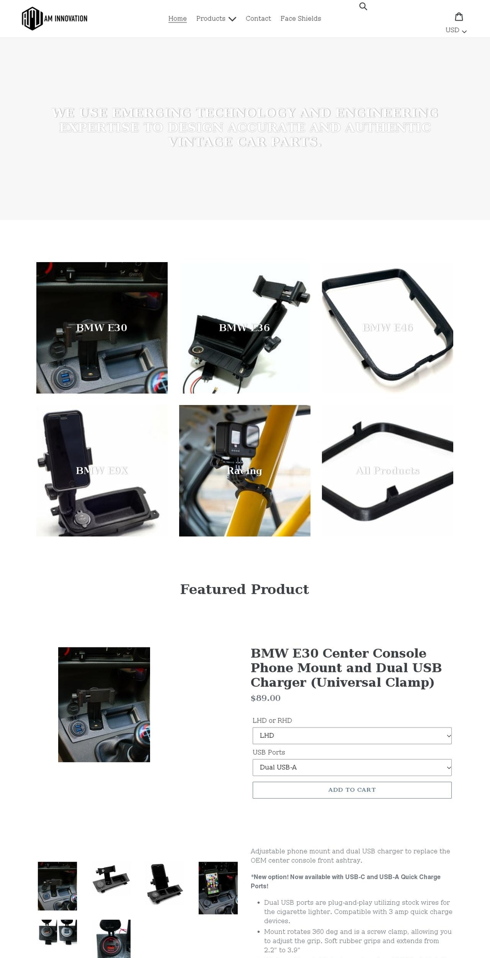 aminnovationllc.com shopify website screenshot