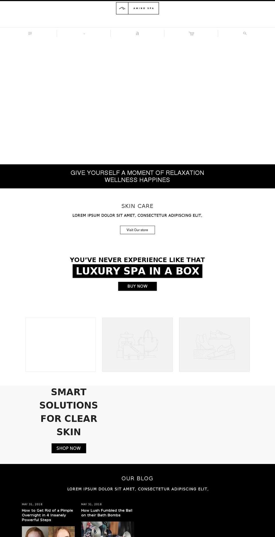 aminospa.com shopify website screenshot