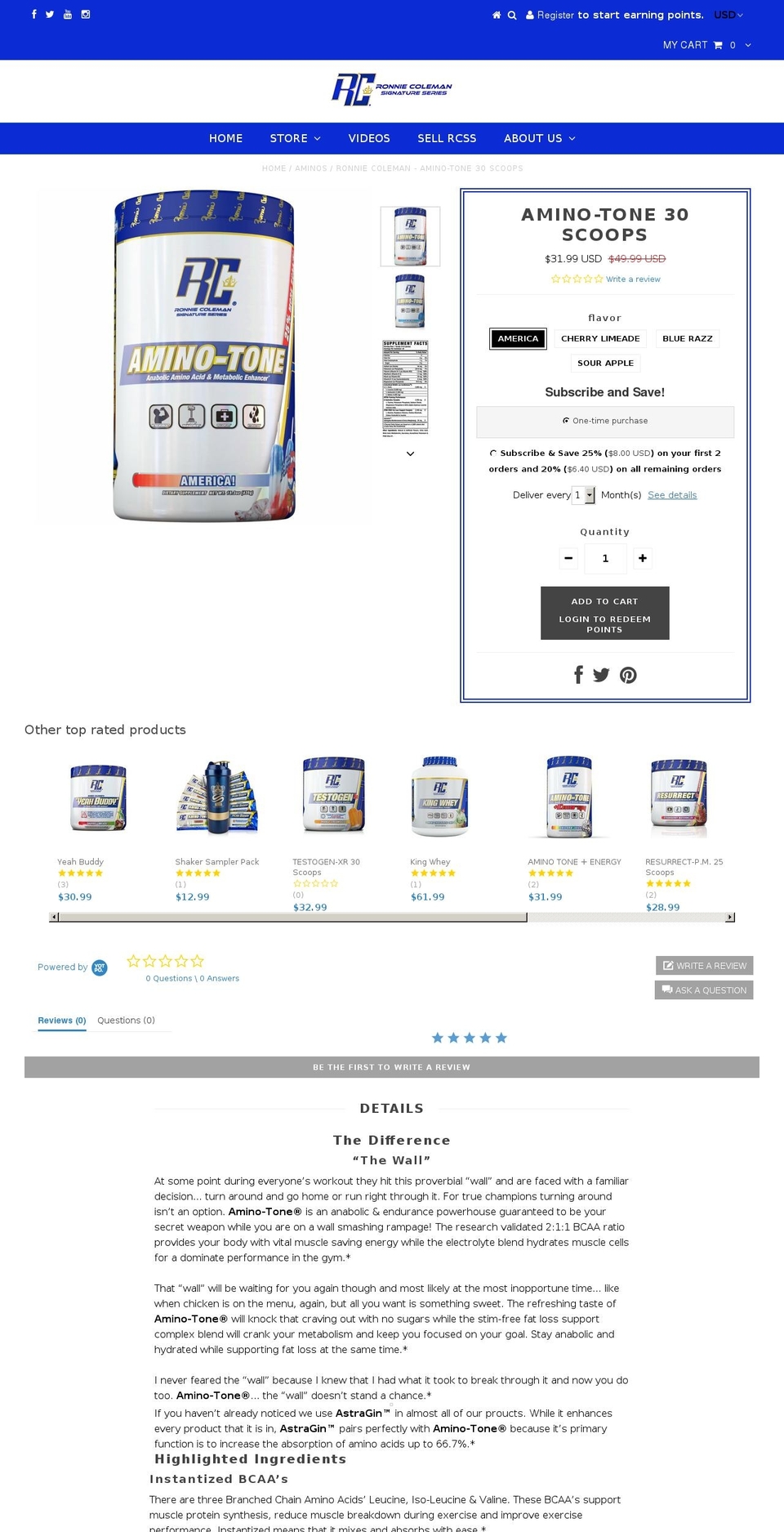 aminotone.com shopify website screenshot