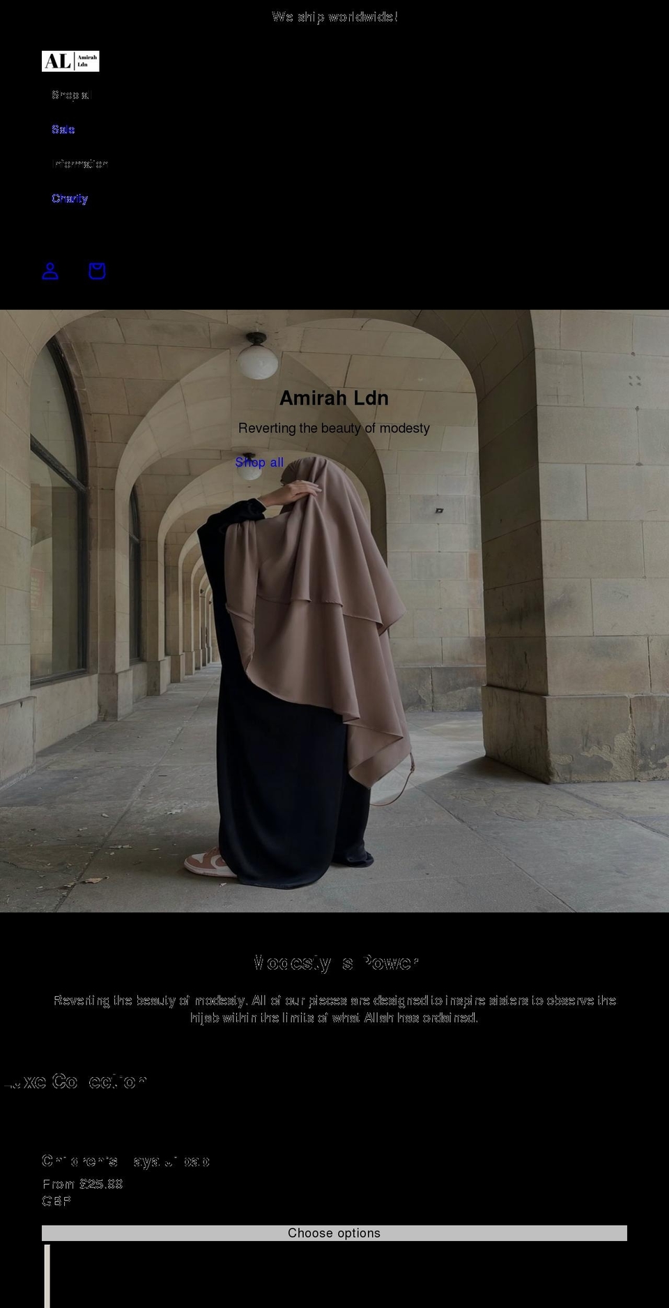 amirahldn.com shopify website screenshot