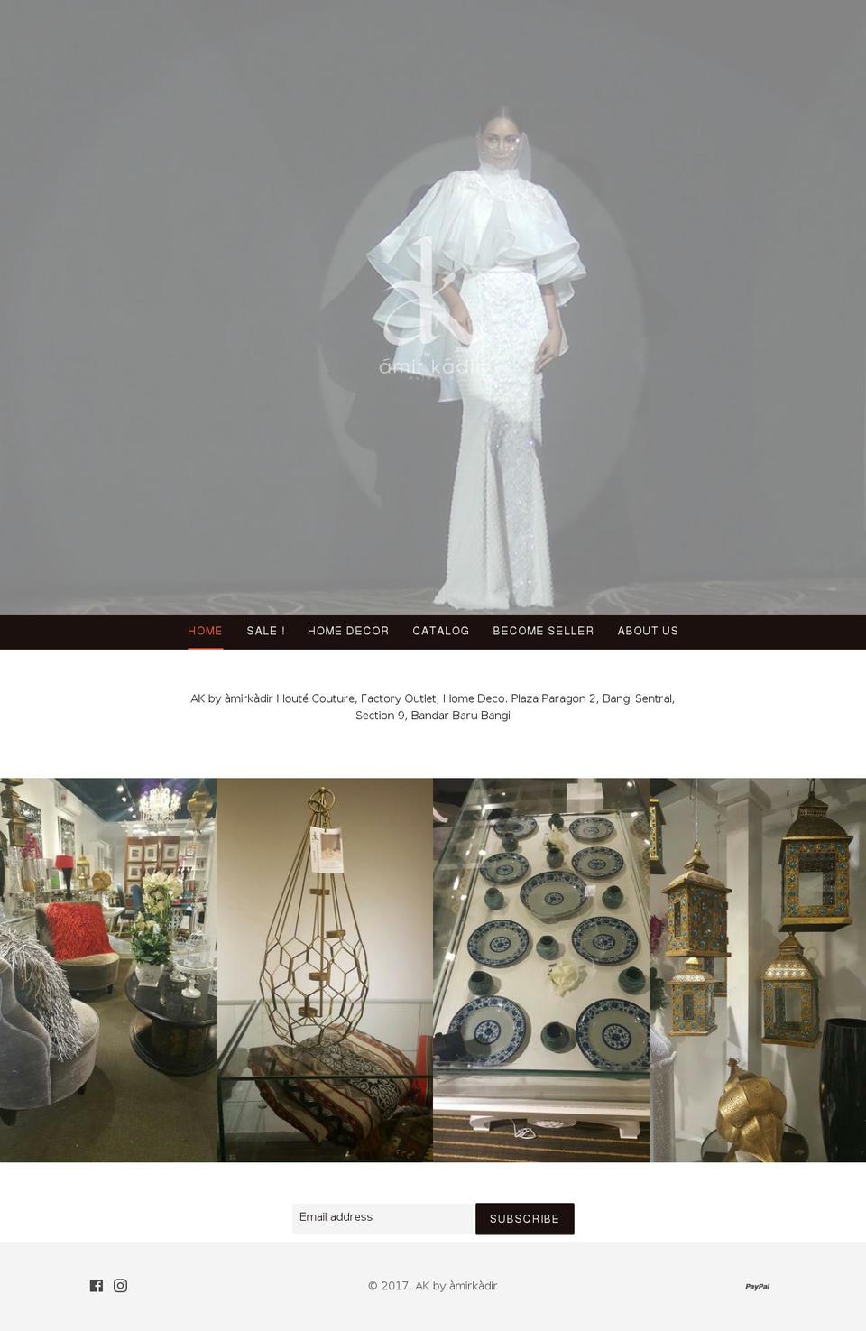 amirkadirofficial.com shopify website screenshot