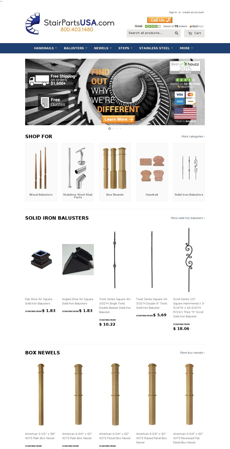 turbo Shopify theme site example amish-stair-parts.myshopify.com