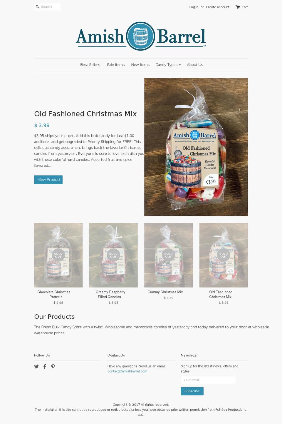 amishbarrel.com shopify website screenshot