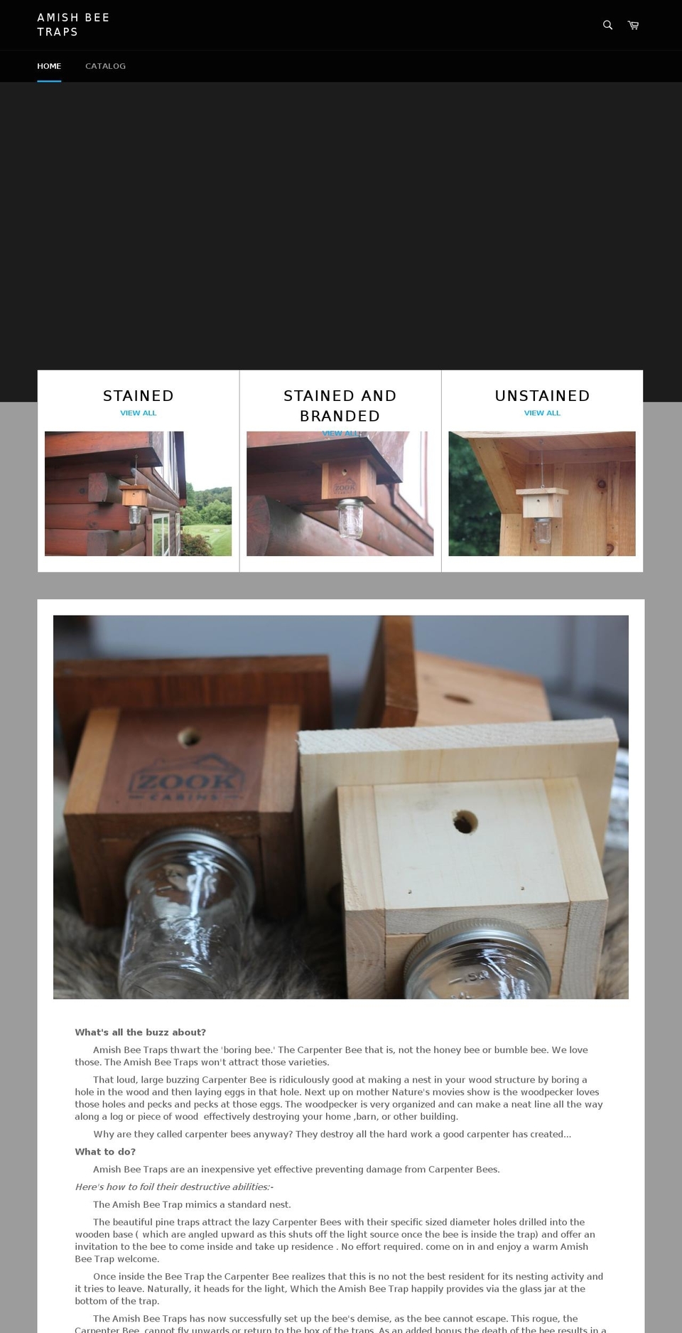amishbeetraps.com — Shopify storefront screenshot