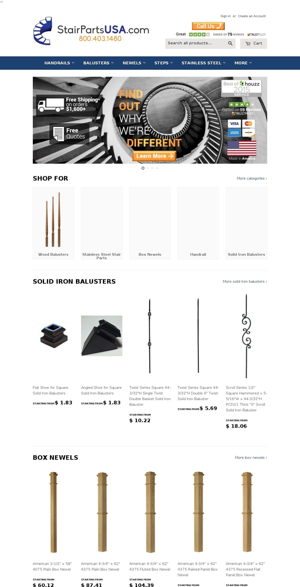 amishstairparts.com shopify website screenshot