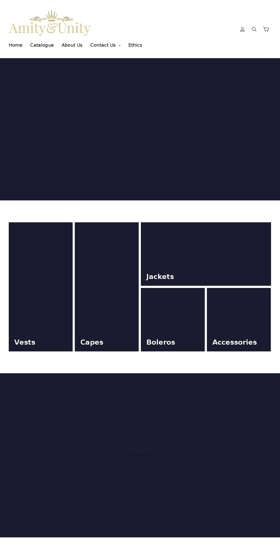 amityandunity.com — Shopify storefront screenshot