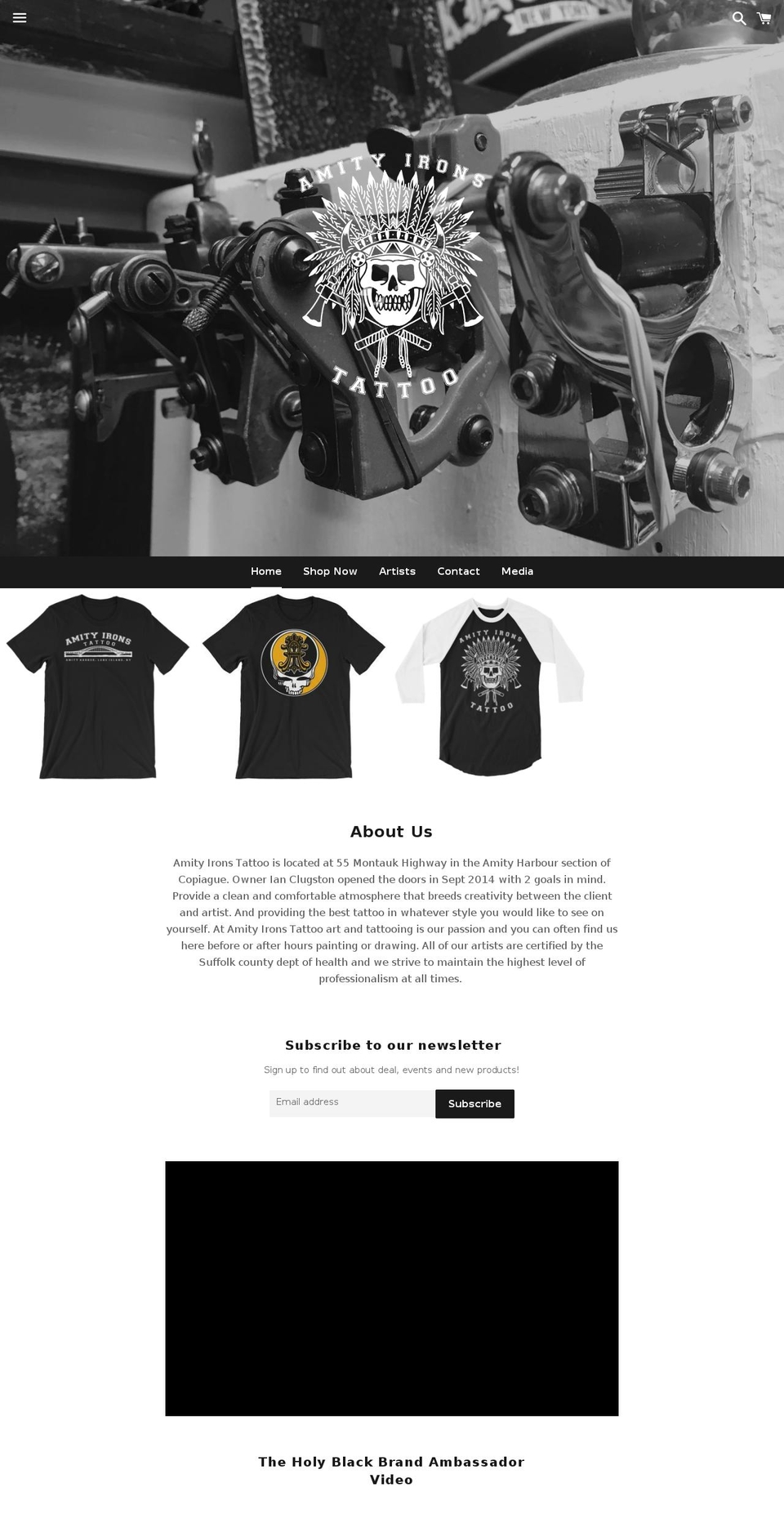 amityironstattoo.com — Shopify storefront screenshot