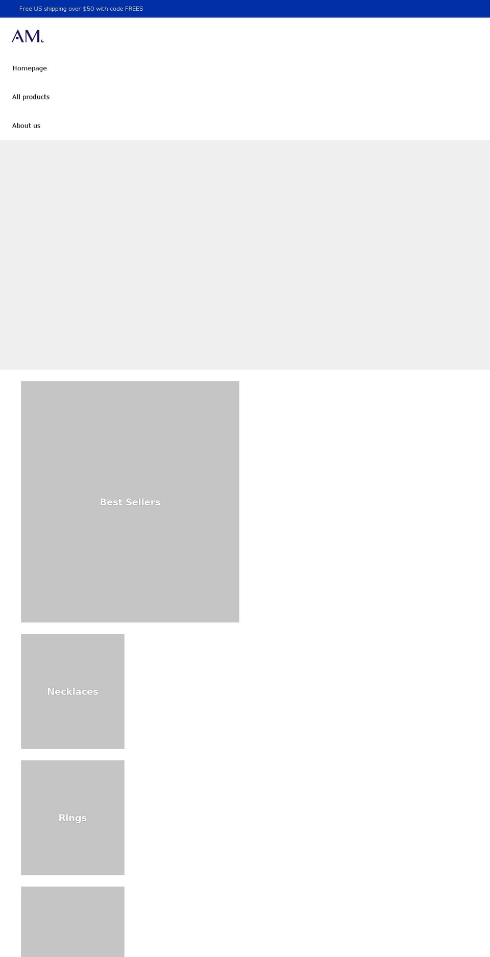 Andy hu Shopify theme site example amjewelrystudio.com