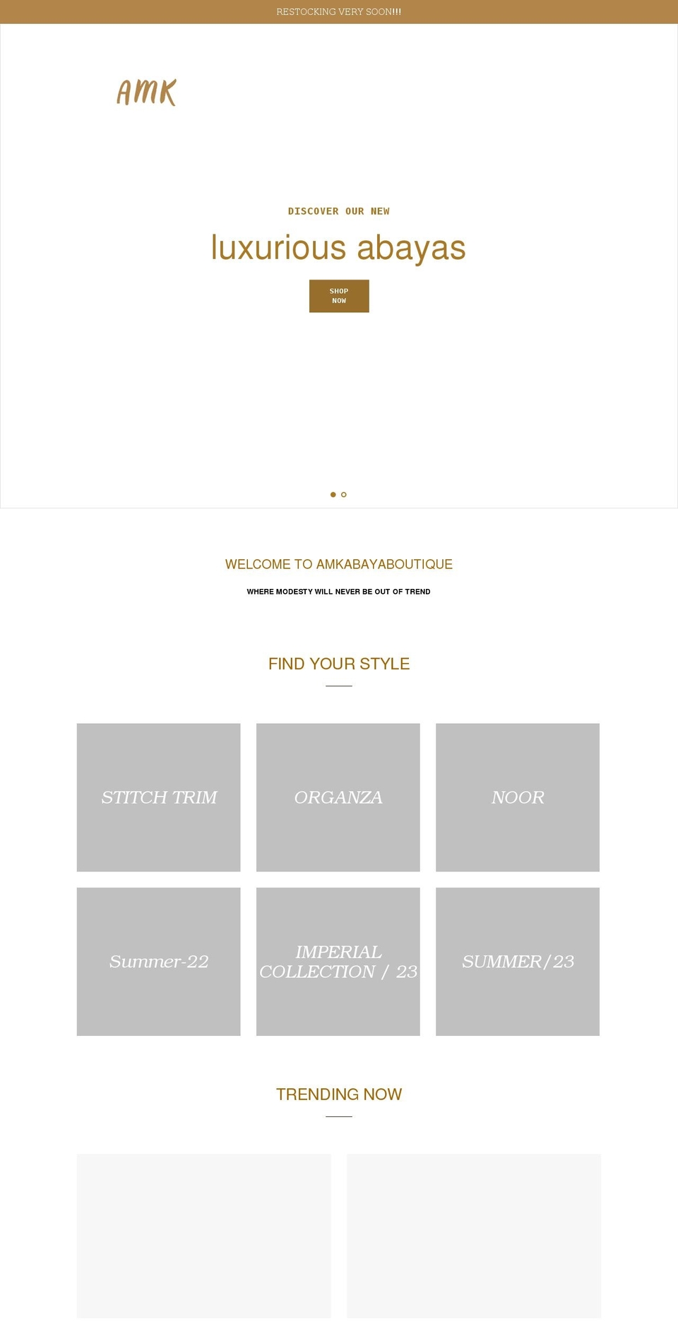 amkabayaboutique.com shopify website screenshot