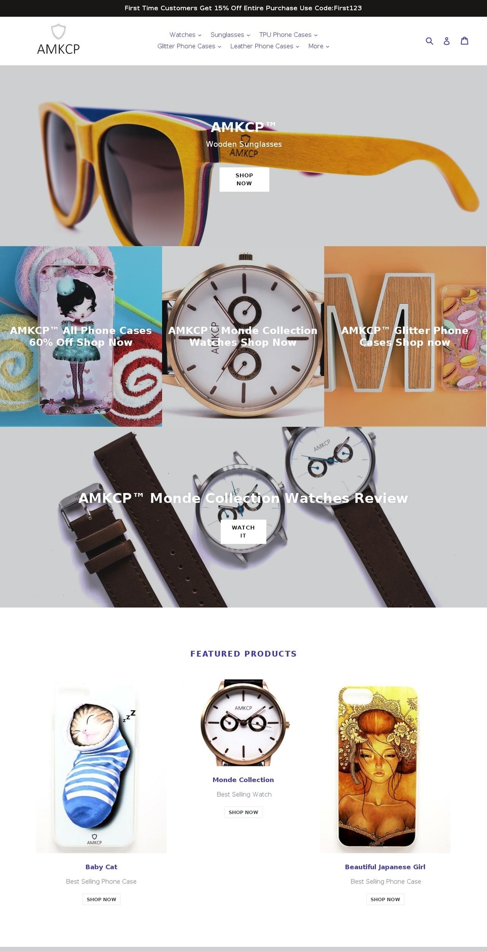 amkcp.com — Shopify storefront screenshot