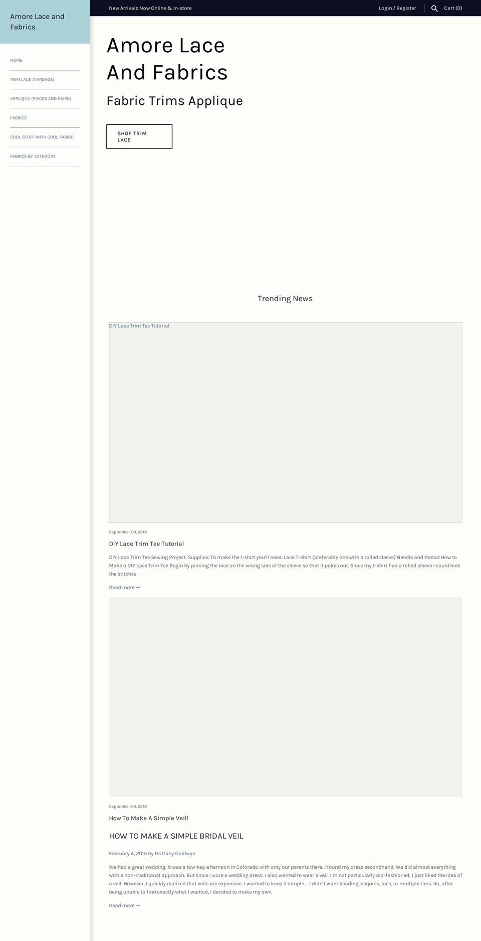 amlace.com shopify website screenshot