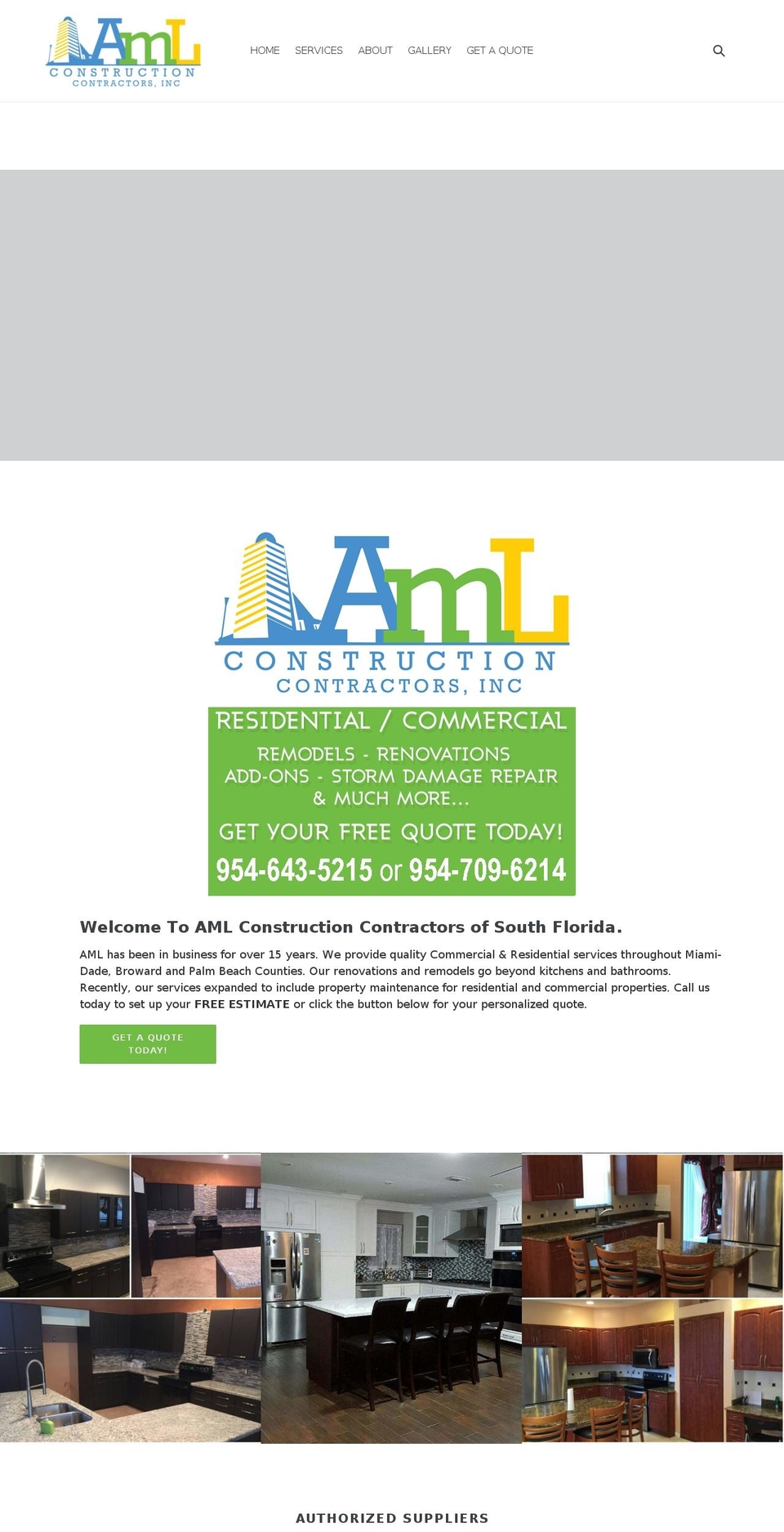 amlconstructioncontractors.com — Shopify storefront screenshot