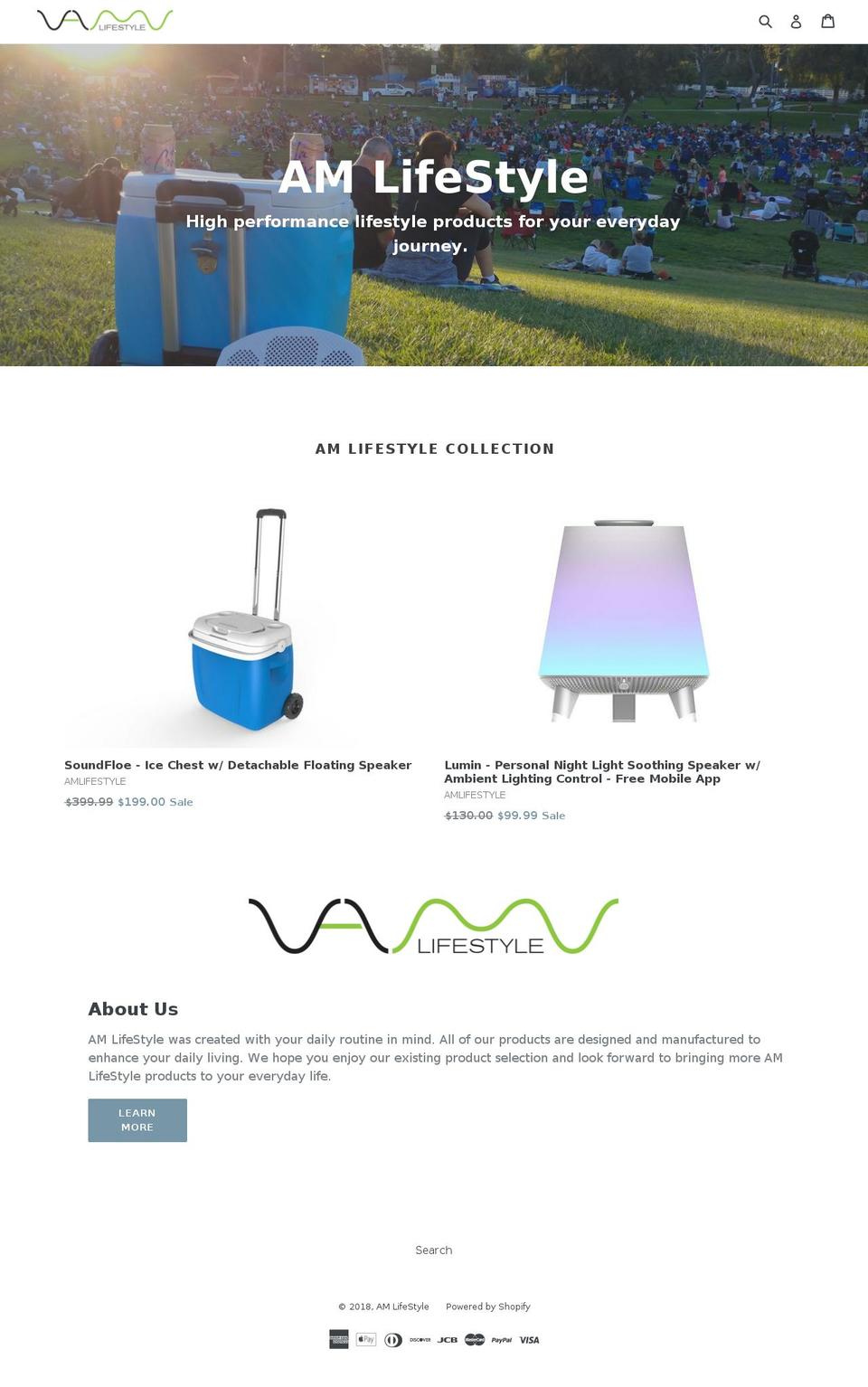 amlifestyleproducts.com — Shopify storefront screenshot