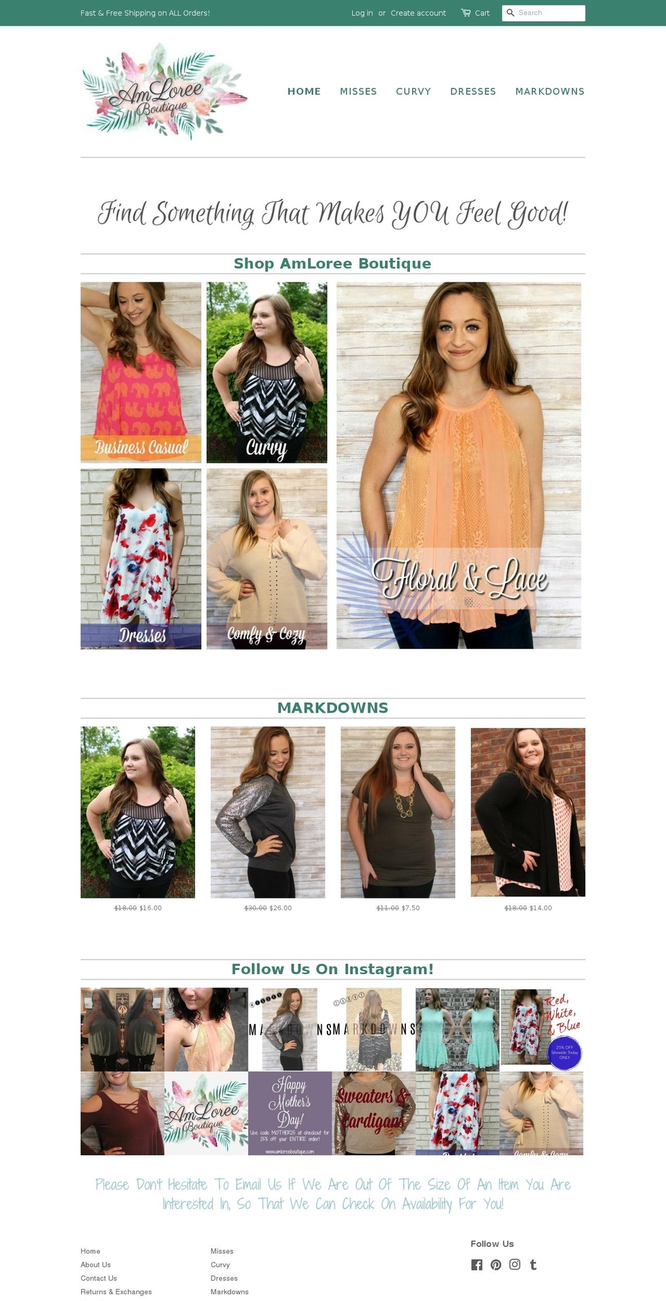 amloreeboutique.com — Shopify storefront screenshot