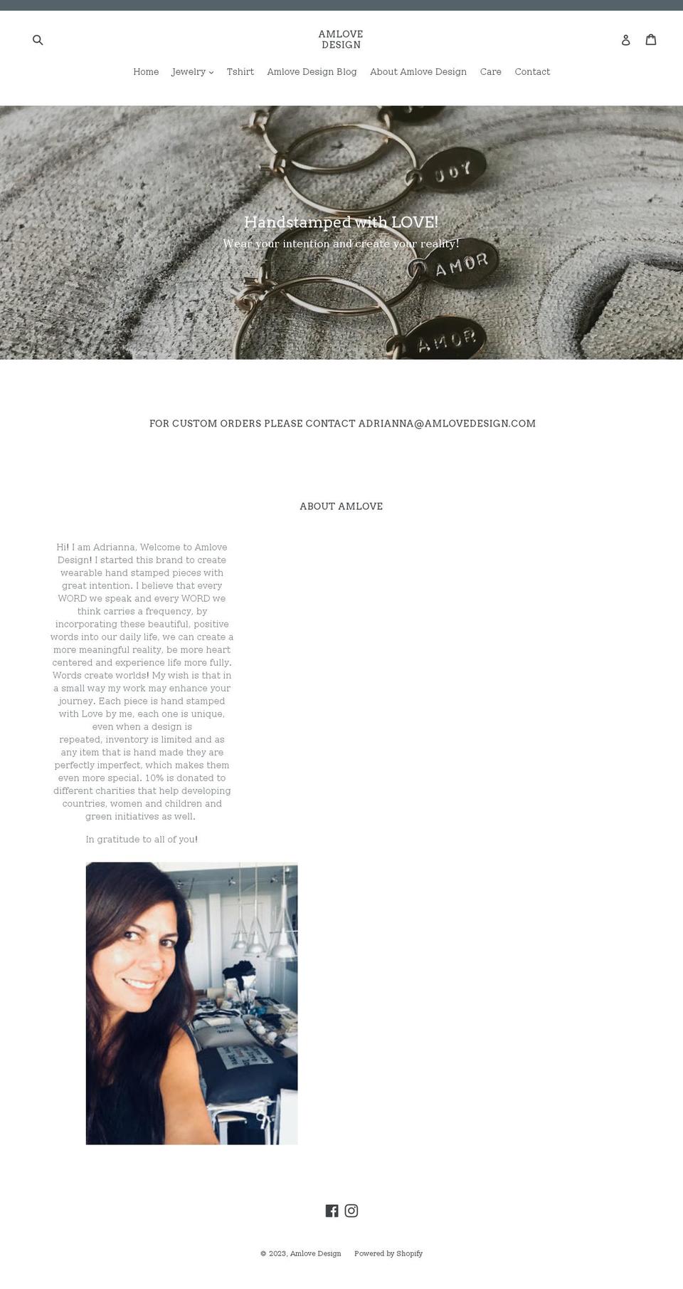 amlovedesign.com shopify website screenshot